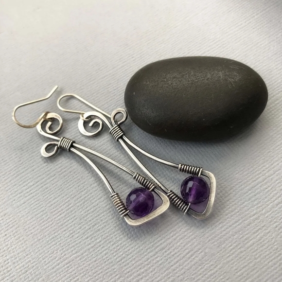 Wire Wrapped Drop Earrings - Picture 5 of 5
